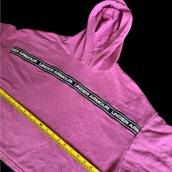 Under Armour Women’s Rival Terry Crop Hoodie Size XS Oversized- Pace Pink - Picture 3 of 4